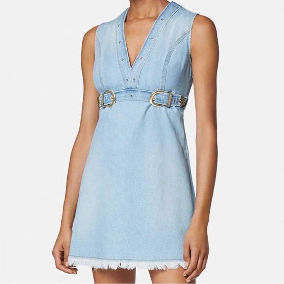Versace Dresses & Skirts - Versace Jeans Couture Blue Denim Buckle Dress